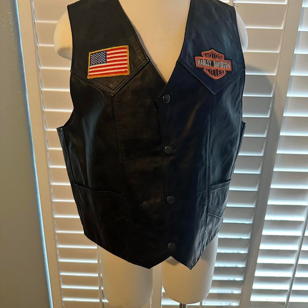 Vtg genuine leather vest size L